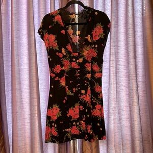 Free People floral mini dress.